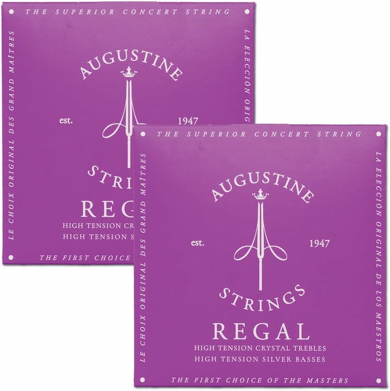 Augustine Strings Regal High Tension - Premium Crystal Nylon Classical Guitar Strings - Produced in New York by the Manufacturer of the Original Nylon String - 2 Sets - Image 1